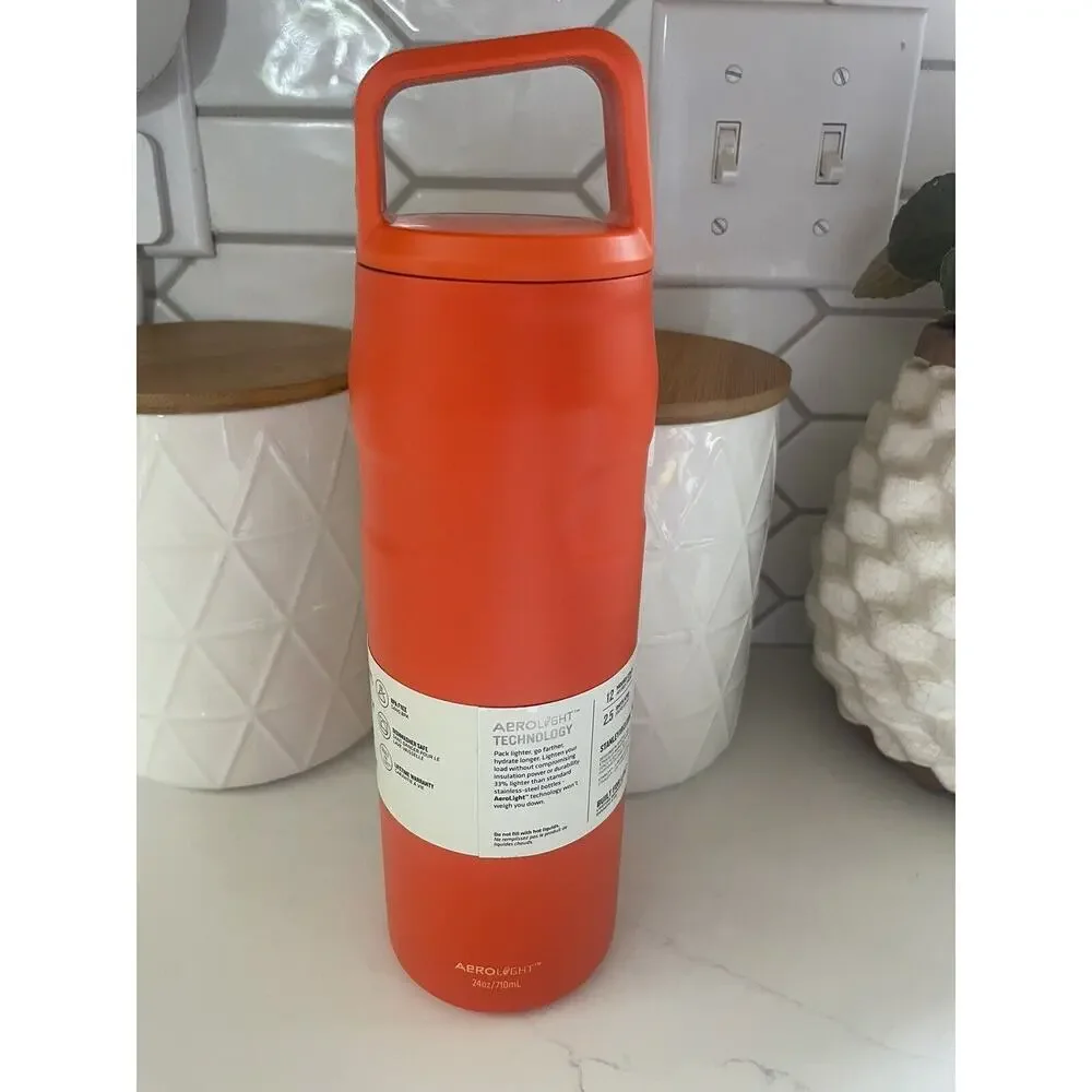 Stanley 24oz Stainless IceFlow Aerolight Water Bottle Cap and Carry - Tiger Lily - Picture 4 of 5